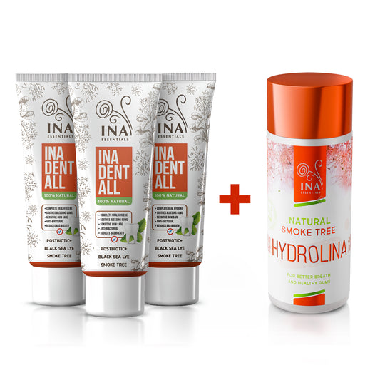Kupte 3 Zubní Pasty Ina Dent-All, Získejte 1 Ústní Voda z Divoké Ruje Vlasaté Zdarma