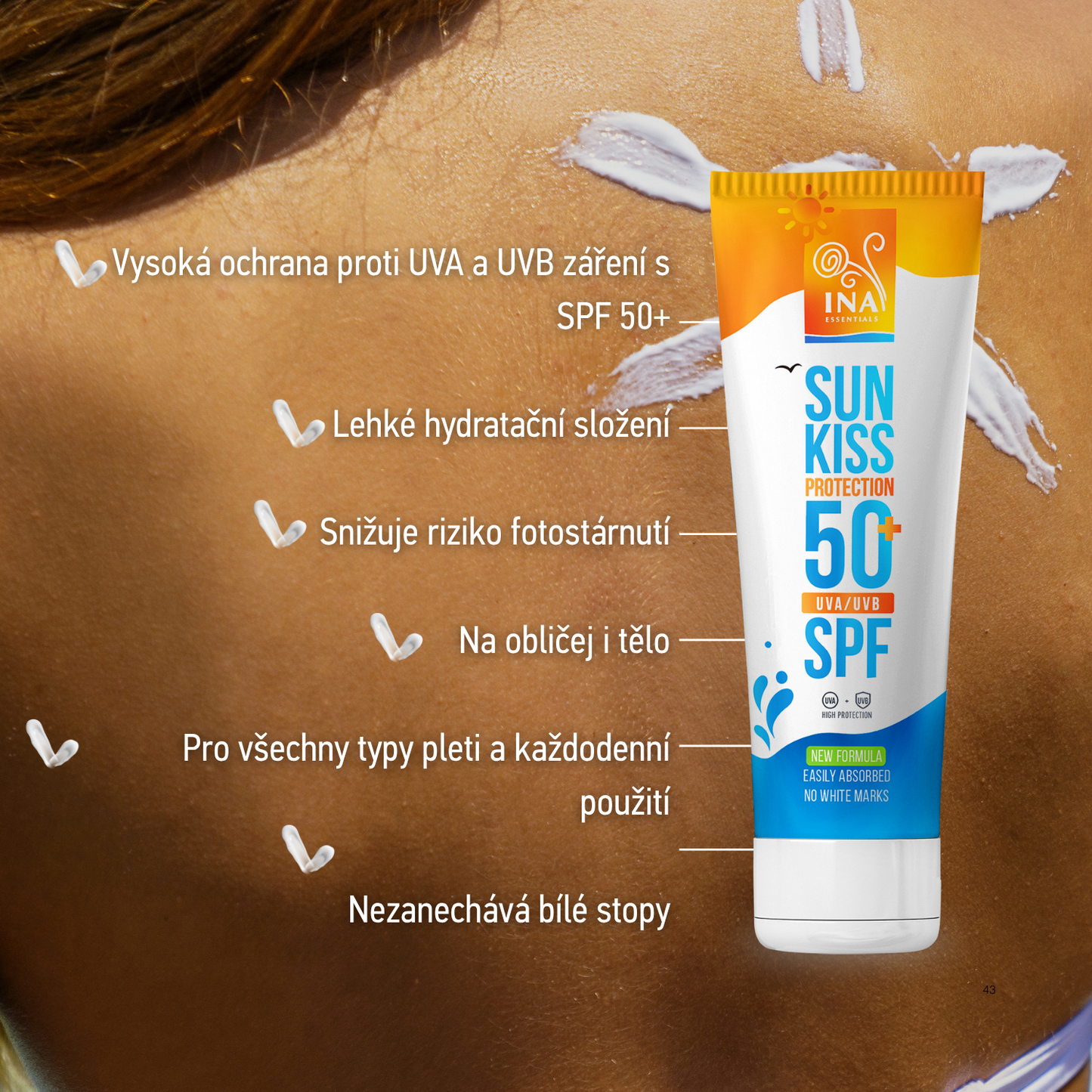 Přírodní Opalovací Krém na Obličej a Tělo SPF 50+ s Organickou Jedlí Bělokorou