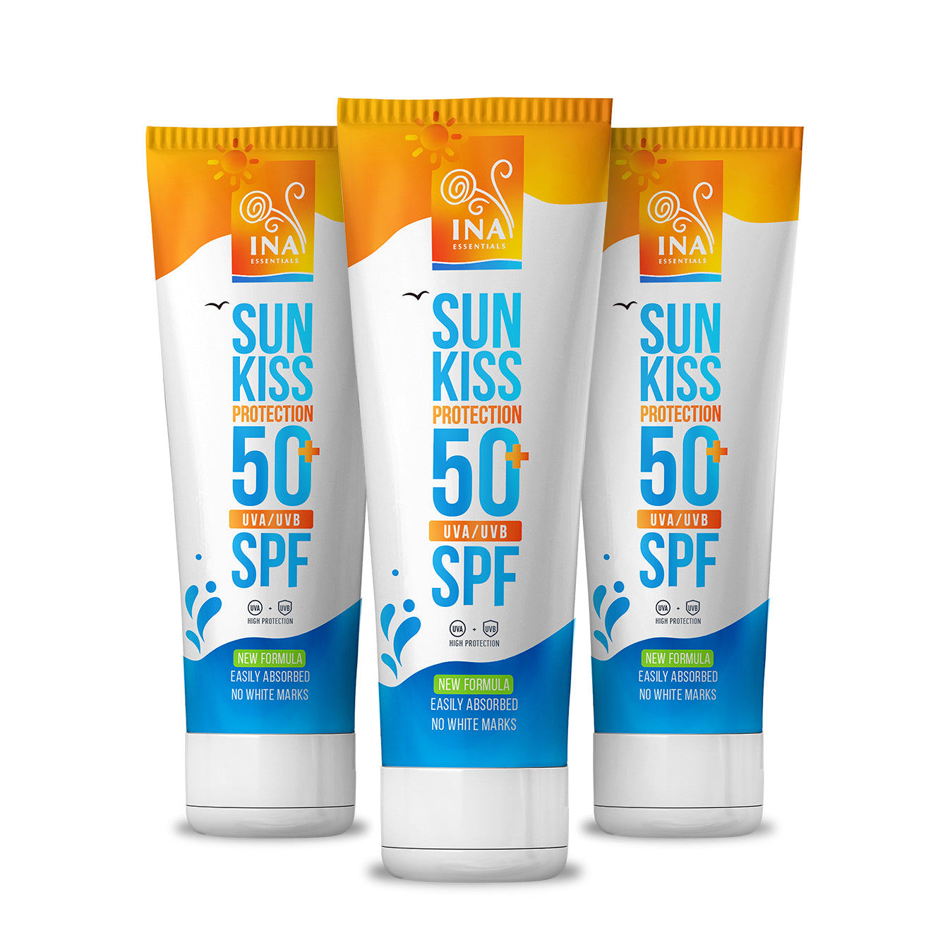 Rodinné balení pro ochranu před sluncem – 2+1 přírodní opalovací krém na obličej a tělo SPF 50+ s organickou jedlí bělokorou