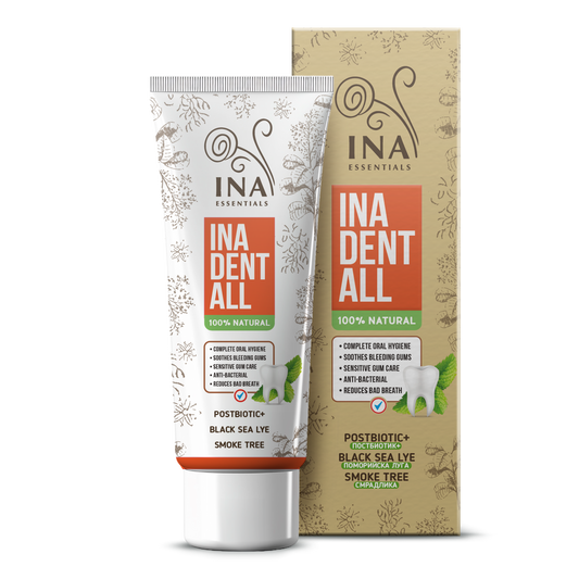 Přírodní zubní pasta bez fluoridů s rují vlasatou, louhem z Černého moře a postbiotikem - Ina Dent-All
