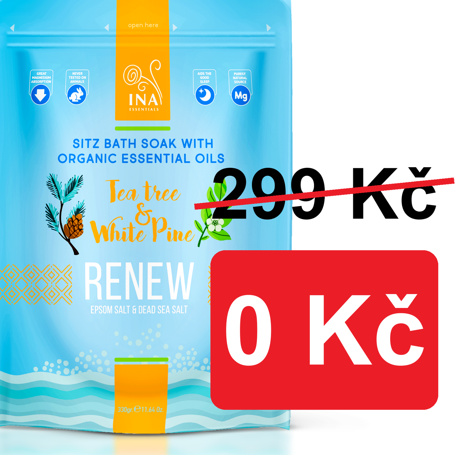 + Dárek Renew - Koupelová sůl s Tea Tree a Bílou borovicí na unavené nohy a plísně