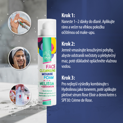 Přírodní čisticí Pěna na Obličej s Meduňkou a Gerániem – pro všechny typy pleti