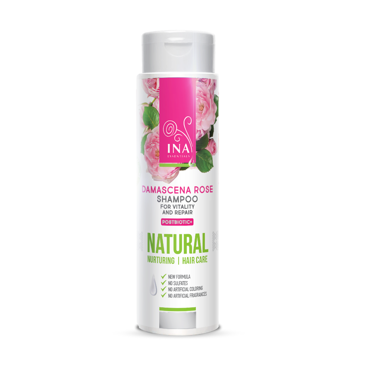 Přírodní Růžový Šampon na Suché a Poškozené vlasy