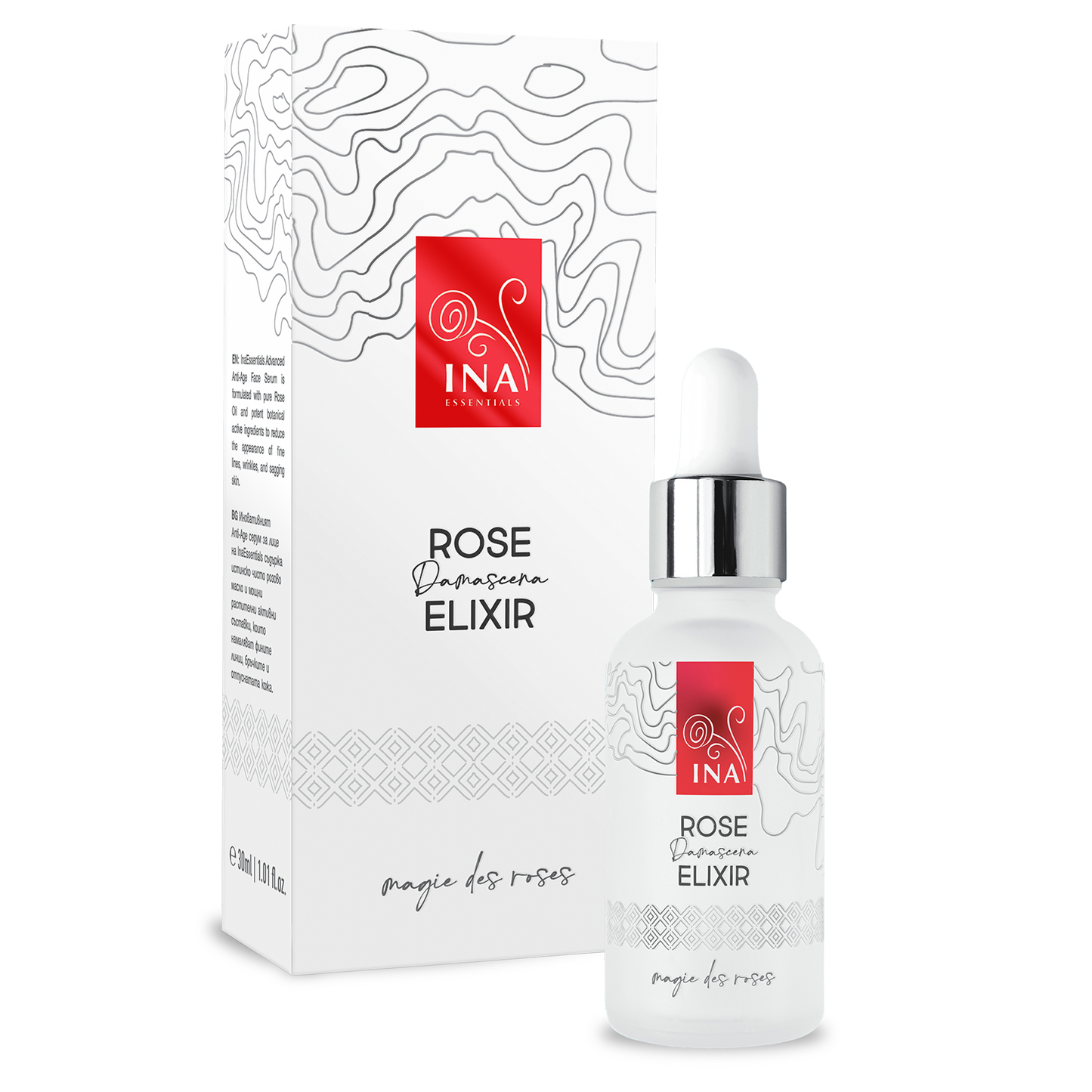 Intenzivní Omlazující Sérum na Obličej s Organickým Růžovým Olejem – Rose Elixir