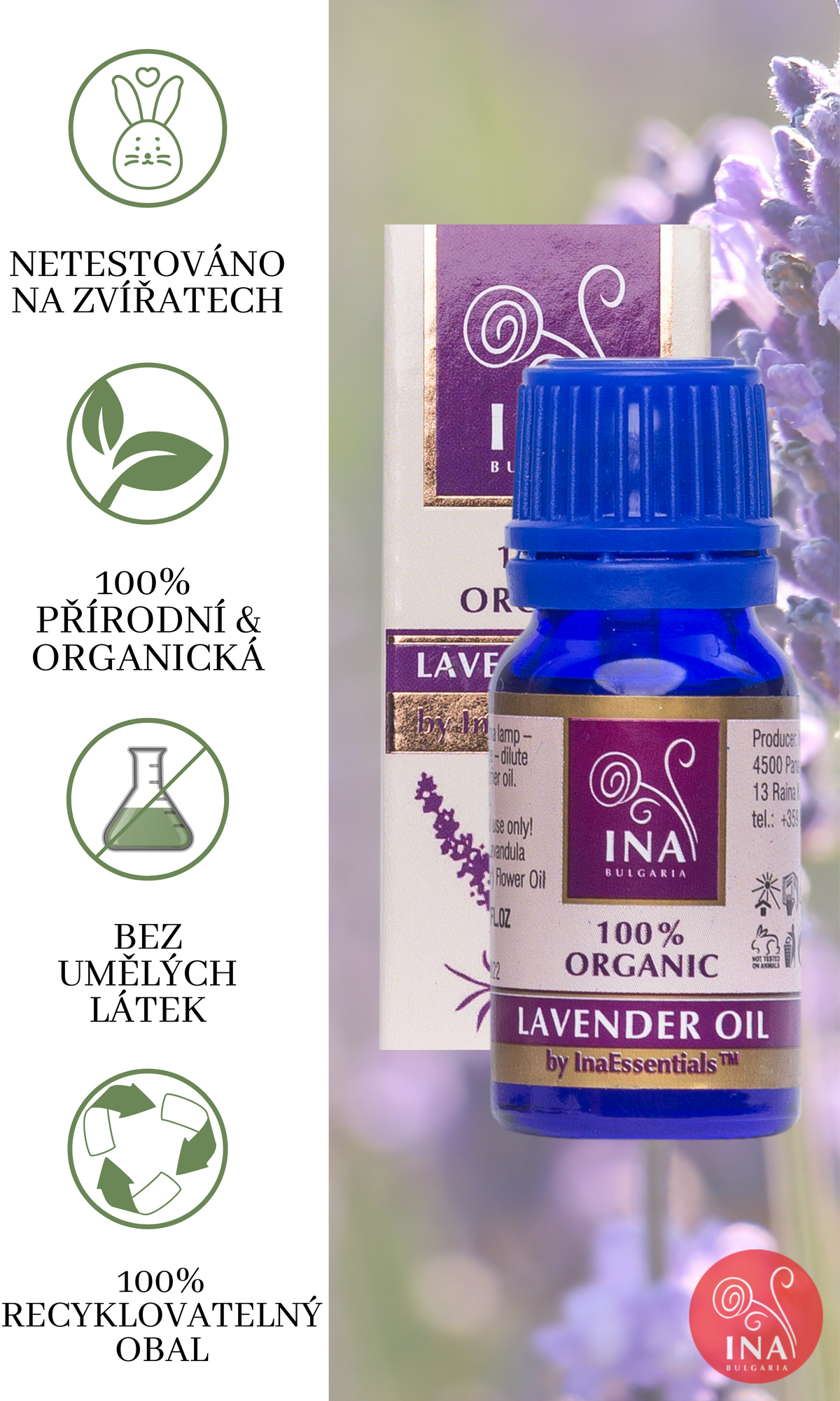 Organický Esenciální Levandulový olej